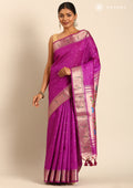 Violet Paithani Pattern Tussar Saree - Taashi