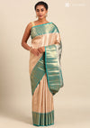 Cream Silk Korvai Tissue Kanjivaram Weave Saree
