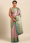 Purple Silk Korvai Tissue Kanjivaram Weave Saree