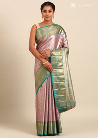 Purple Silk Korvai Tissue Kanjivaram Weave Saree
