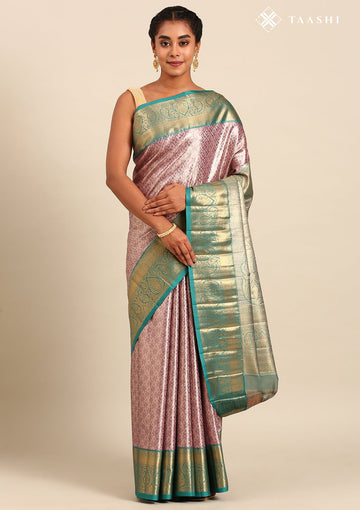 Purple Silk Korvai Tissue Kanjivaram Weave Saree