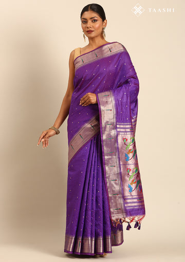 Purple Paithani Pattern Tussar Saree