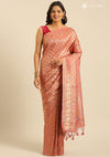 Pastel Dusty Blush Banarasi Silk Weave Saree