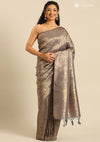 Grey Banarasi Silk Weave Saree