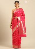Rani Pink Allover Butta Weaving Silk Saree - Taashi