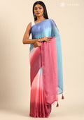 Multicolor Dyed Chiffon Saree - Taashi