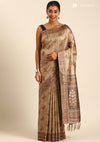 Mocha Brown Tussar Contemporary Woven Saree