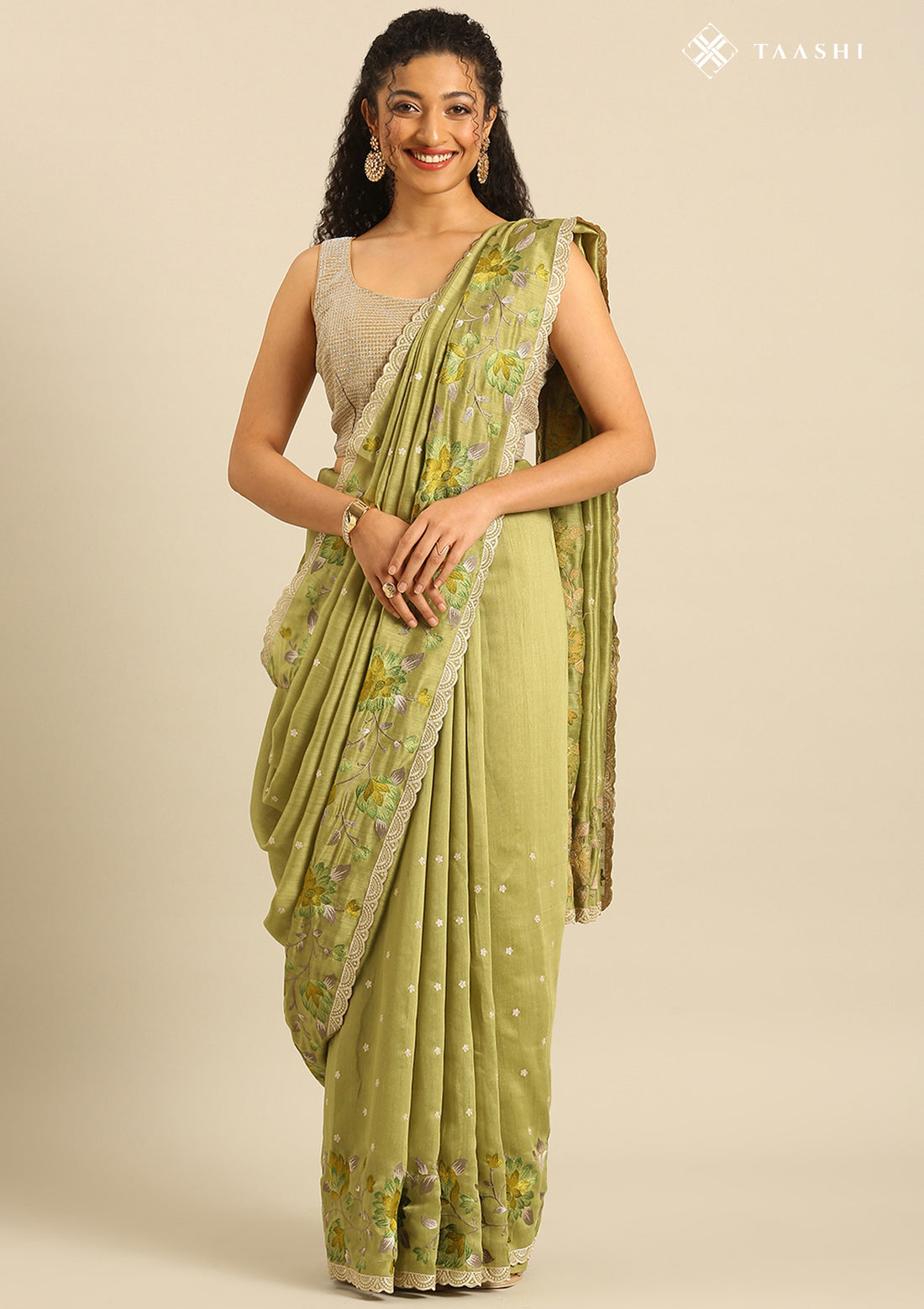 Green Linen Floral