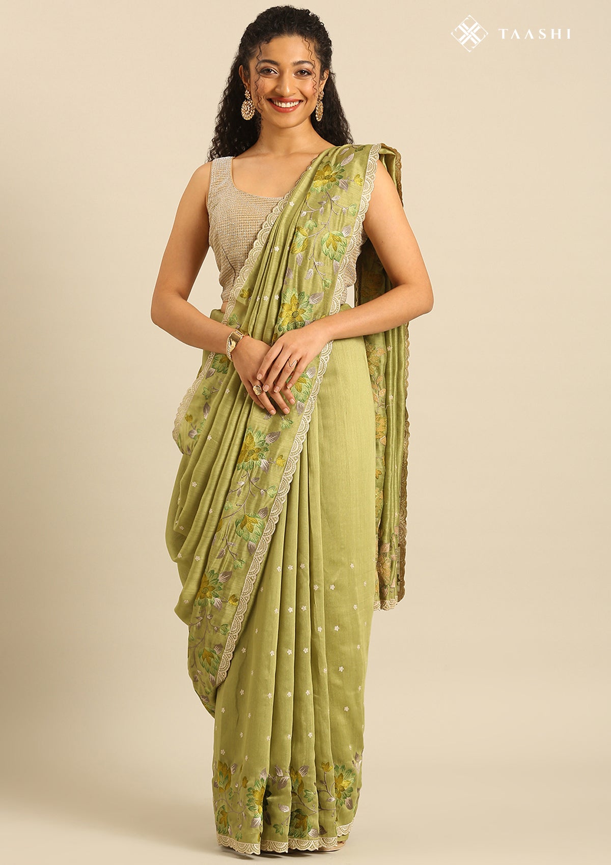 Green Linen Floral