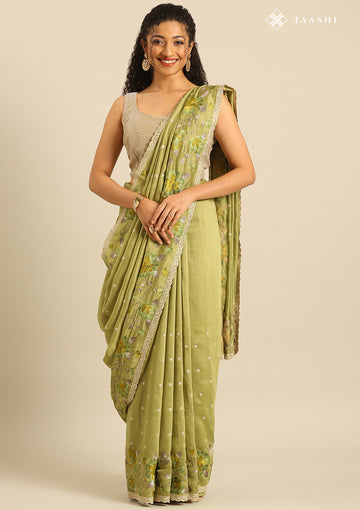 Green Linen Floral