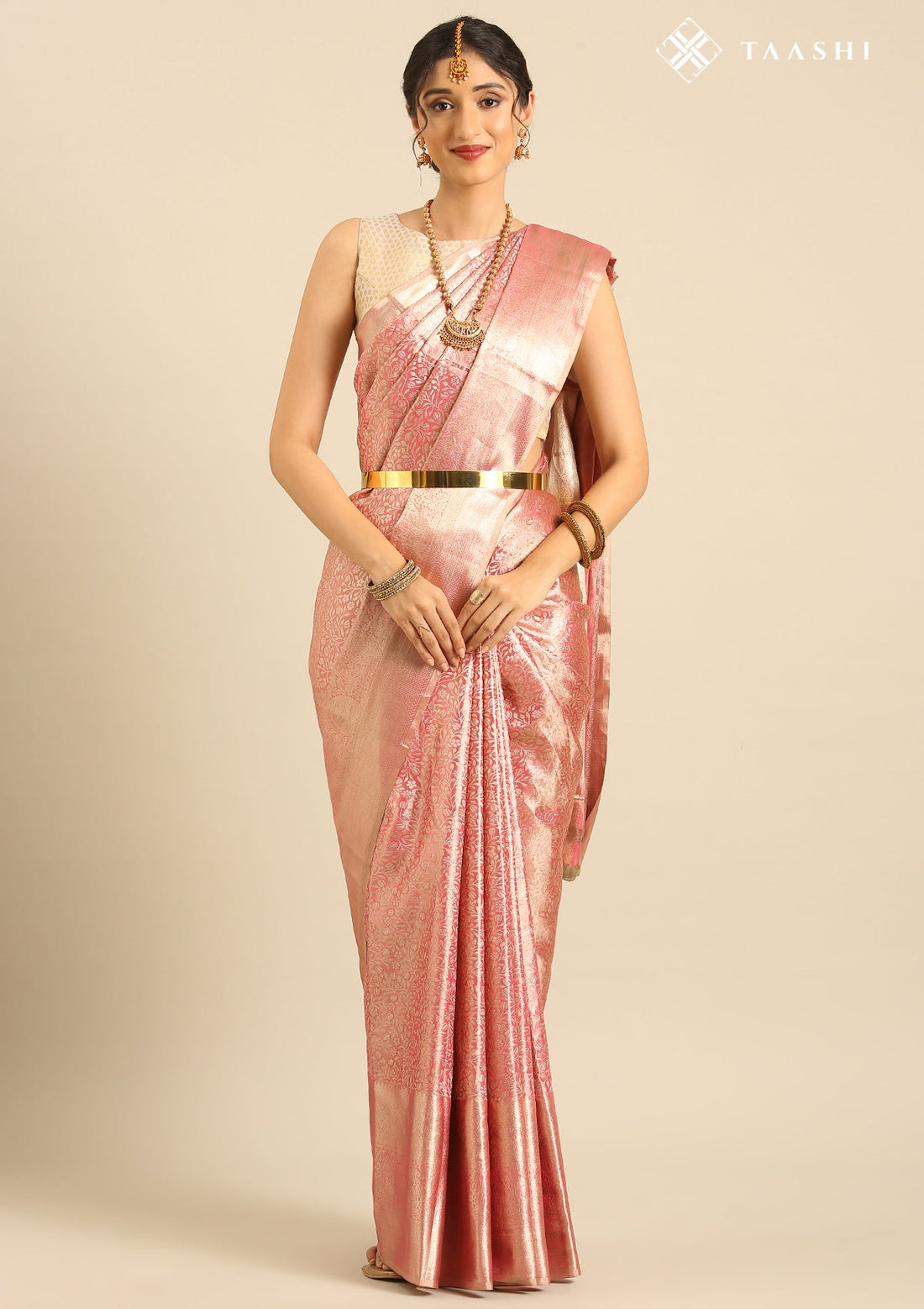 Blush Pink Pure Silk Kanjivaram Saree