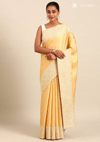 Dusty Pink Tussar Contemporary Embroidered Saree