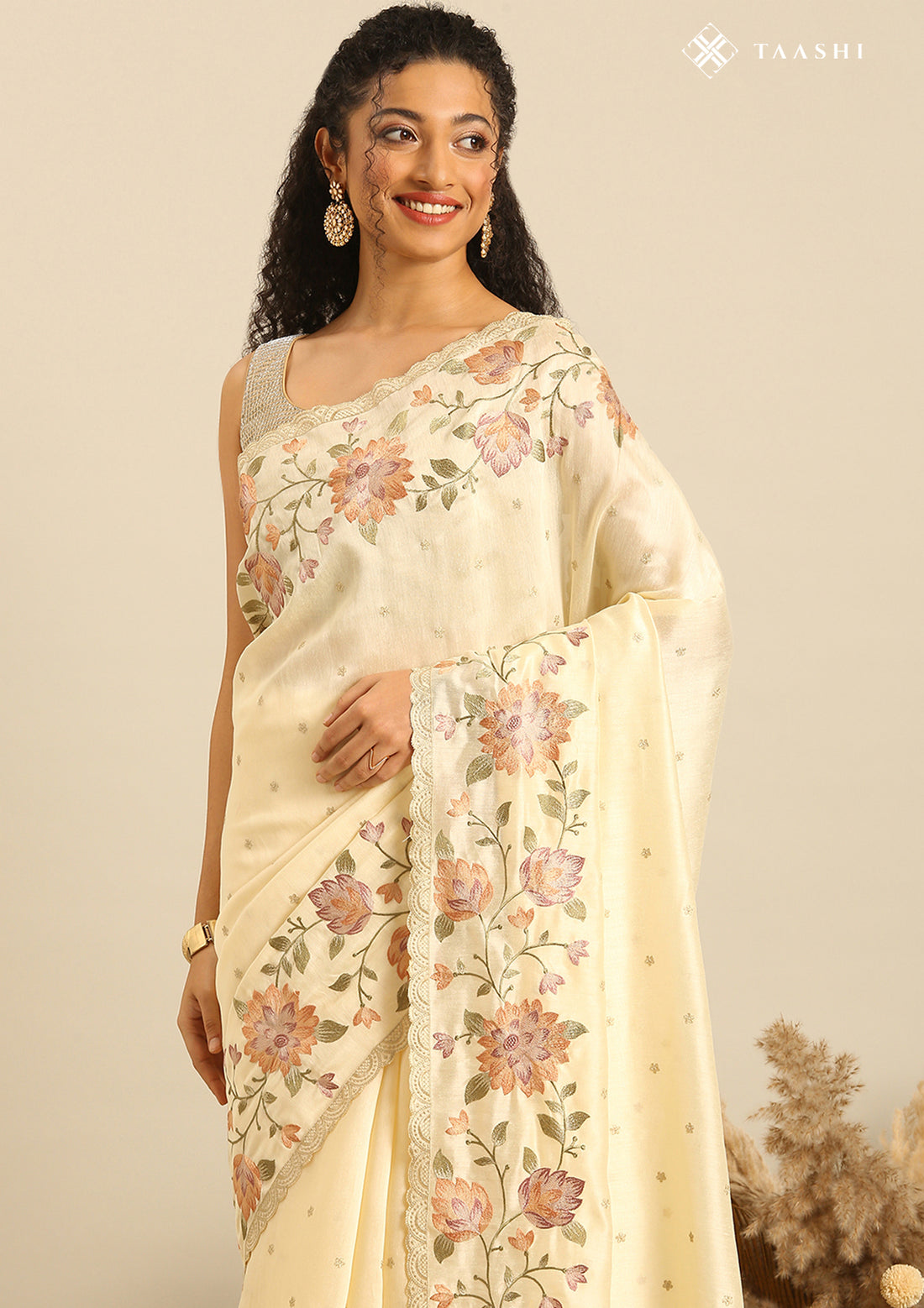 Linen Floral Saree