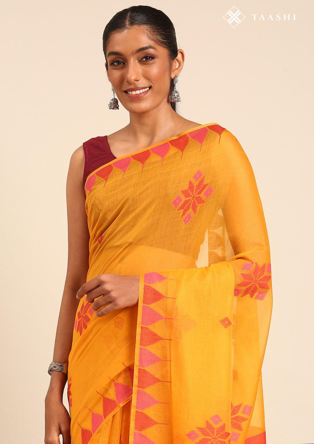 Yellow Kasuti Pattern Woven Tussar saree