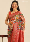 Multicolor Traditional Printed Silk Saree - Taashi