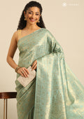 Pastel Blue Banarasi Saree - Taashi