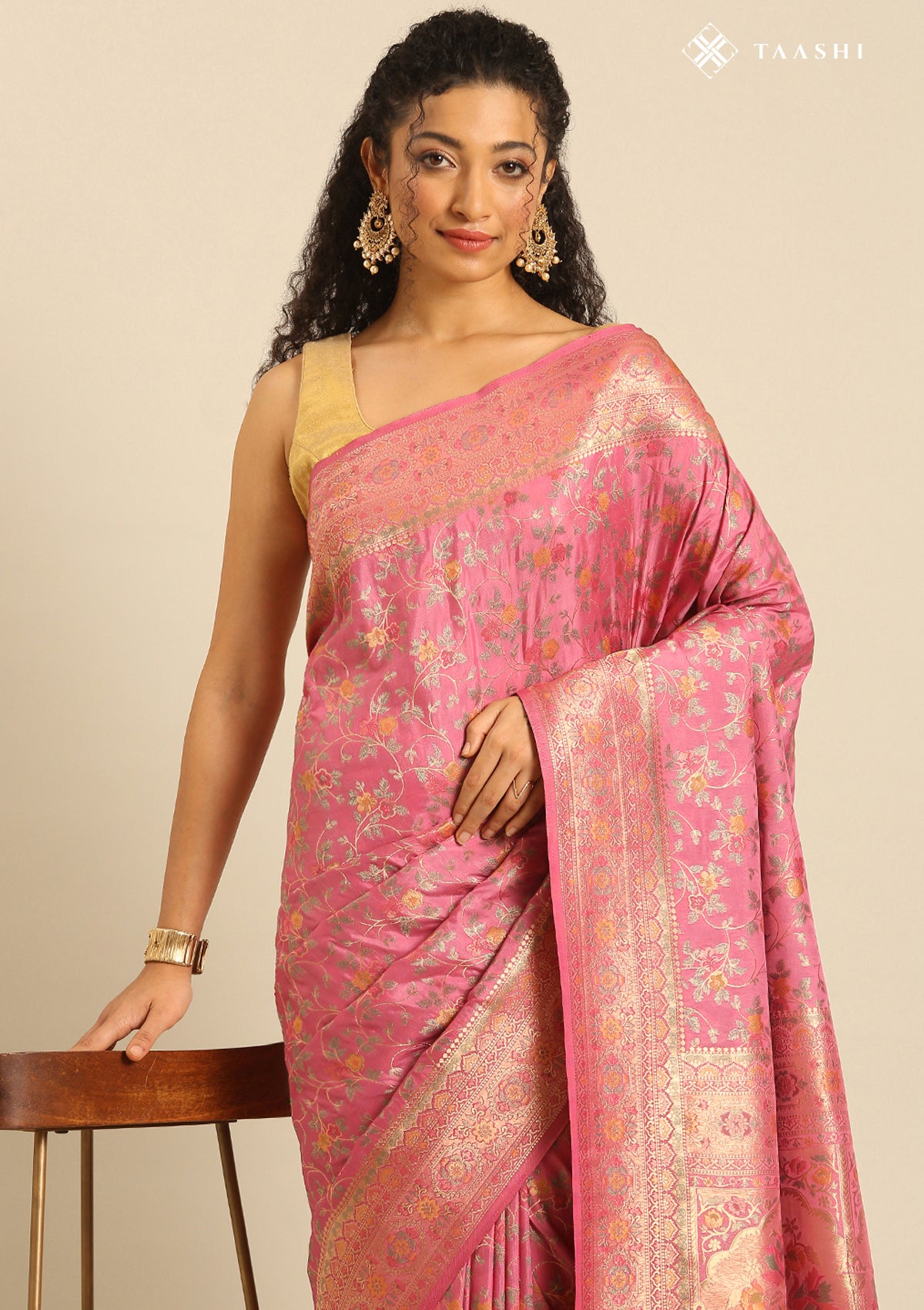 Pink Banarasi Silk Saree