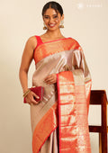 Ombre Green And Bright Red Color Kanchipuram Saree - Taashi