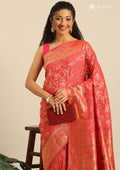 Dark Pink Banarsasi Saree - Taashi