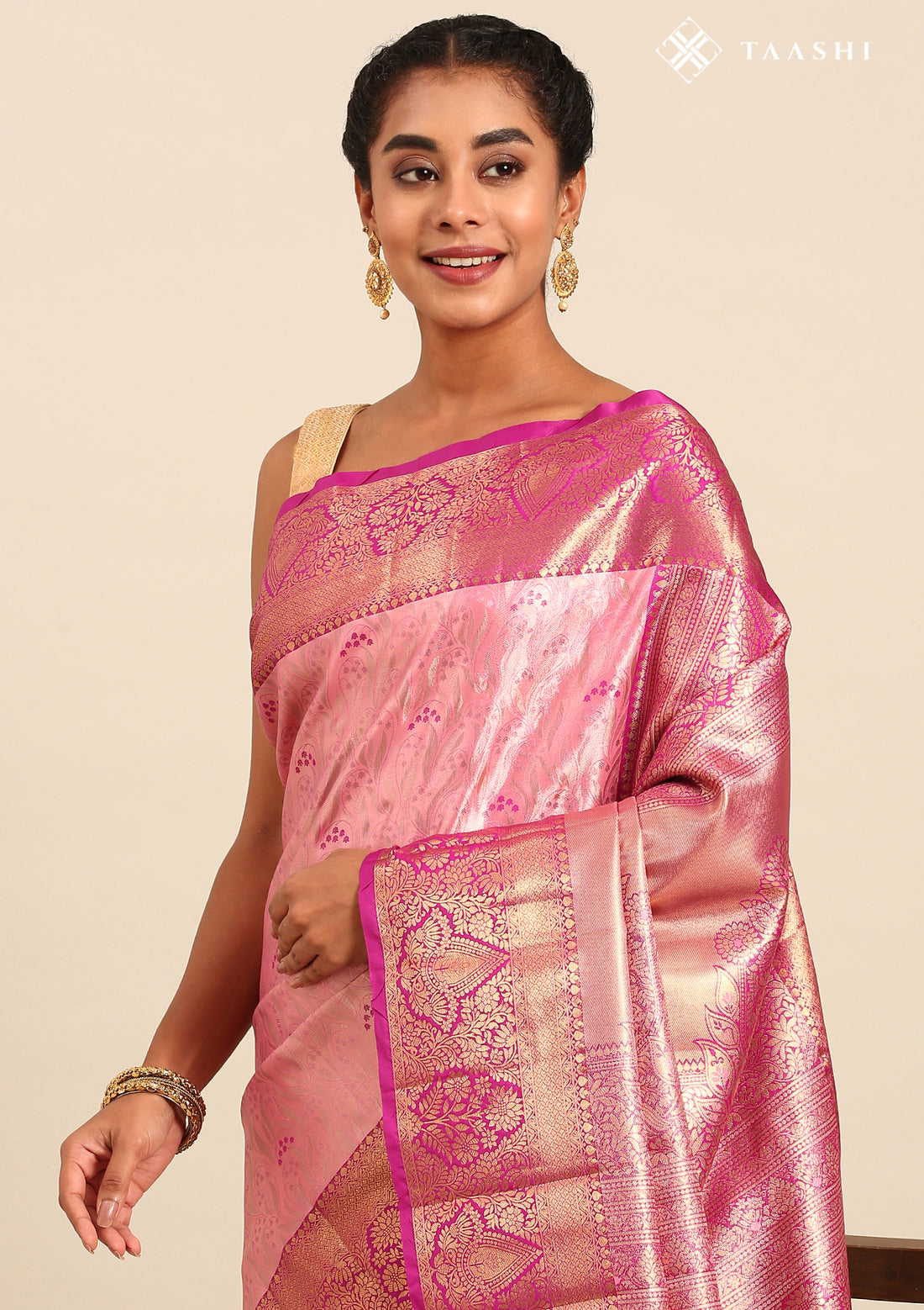Pink And Purple Kanchipuram Saree
