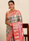 Multicolour Silk Kattam Tissue Kanjivaram Weave Saree
