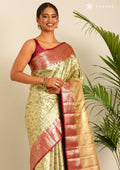 Green And Maroon Kanchipuram Saree - Taashi
