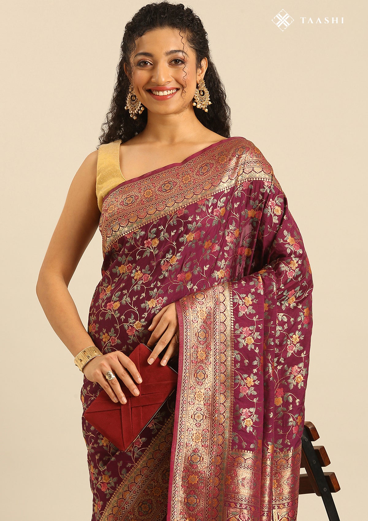 Purple Banarasi Silk Saree