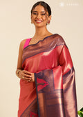 Rani Pink Tissue Brocade Weaving Silk Saree - Taashi