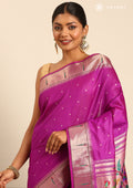 Violet Paithani Pattern Tussar Saree - Taashi