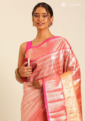 Red And Pink Color Kanchipuram Saree - Taashi