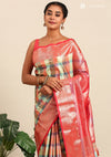 Multicolour Silk Kattam Tissue Kanjivaram Weave Saree
