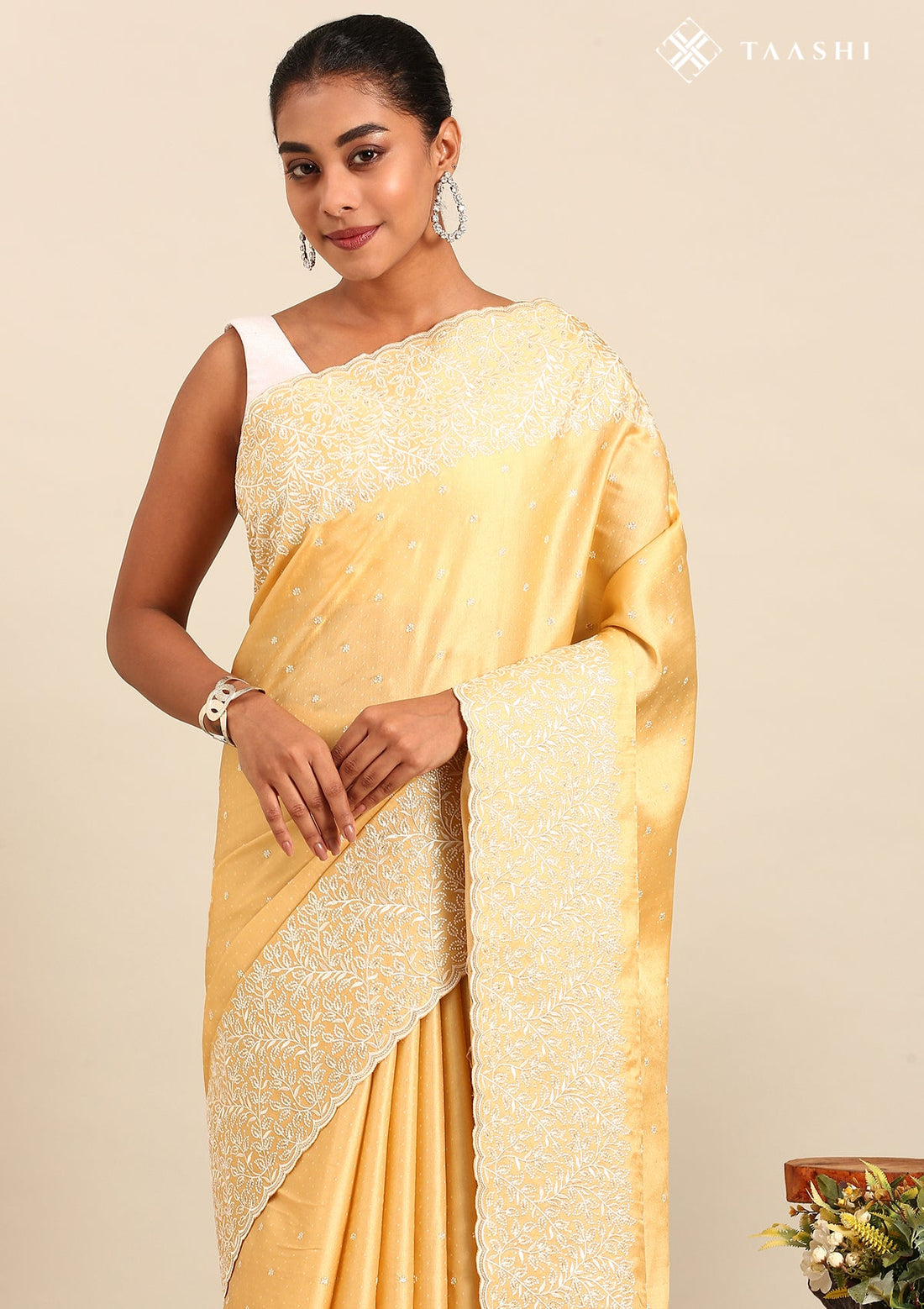 Dusty Pink Tussar Contemporary Embroidered Saree