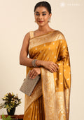 Mustard Traditional Woven Tussar Saree - Taashi