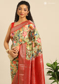 Green Nature InspiRed Printed Silk Saree - Taashi