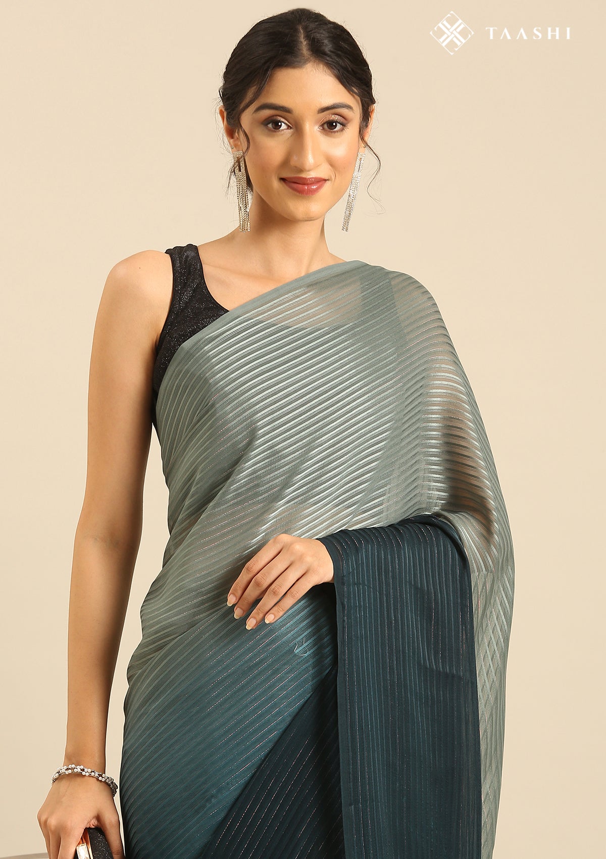 Green Chiffon Saree