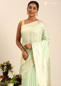 Mint Green Traditional Pattern Woven Tussar Saree - Taashi