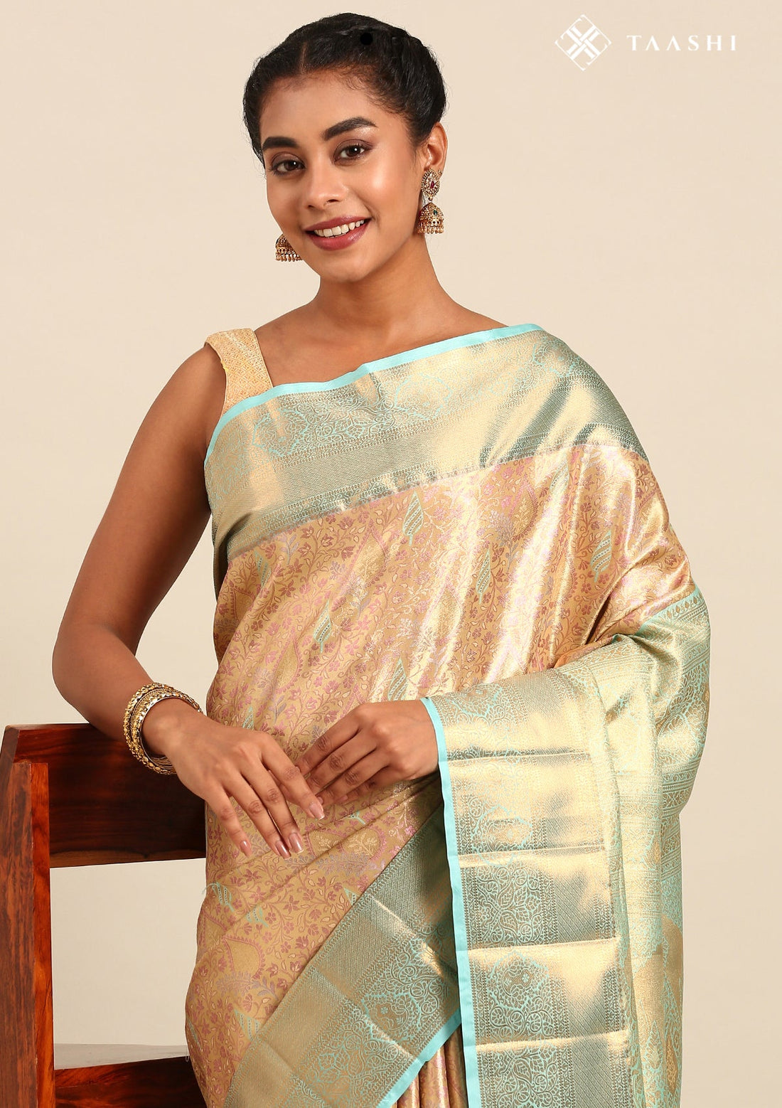 Pastel Yellow Silk Korvai Tissue Kanjivaram Weave Saree