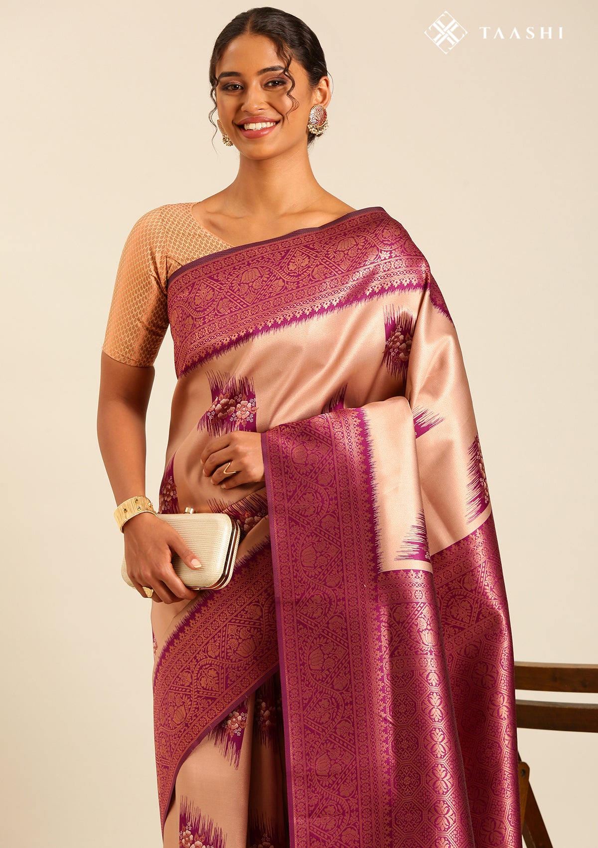 Saree With Purple Floral