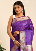 Violet Paithani Pattern Tussar Saree - Taashi