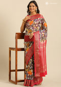 Multicolor Kalamkari Printed Silk Saree - Taashi