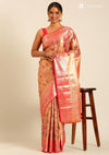 Magenta Silk Korvai Tissue Kanjivaram Weave Saree