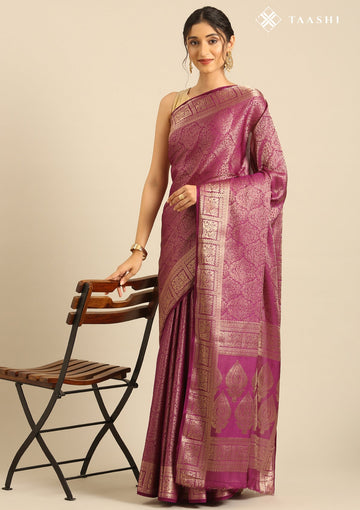 Purple Banarasi Silk Weave Saree