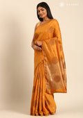 Mustard Yellow Betel Leaf Woven Tussar Saree - Taashi
