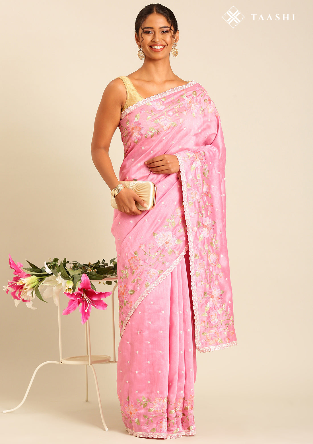 Pink Linen Floral
