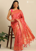 Dark Pink Banarsasi Saree - Taashi