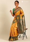 Mustard Tissue Brocade Weaving Silk Saree - Taashi