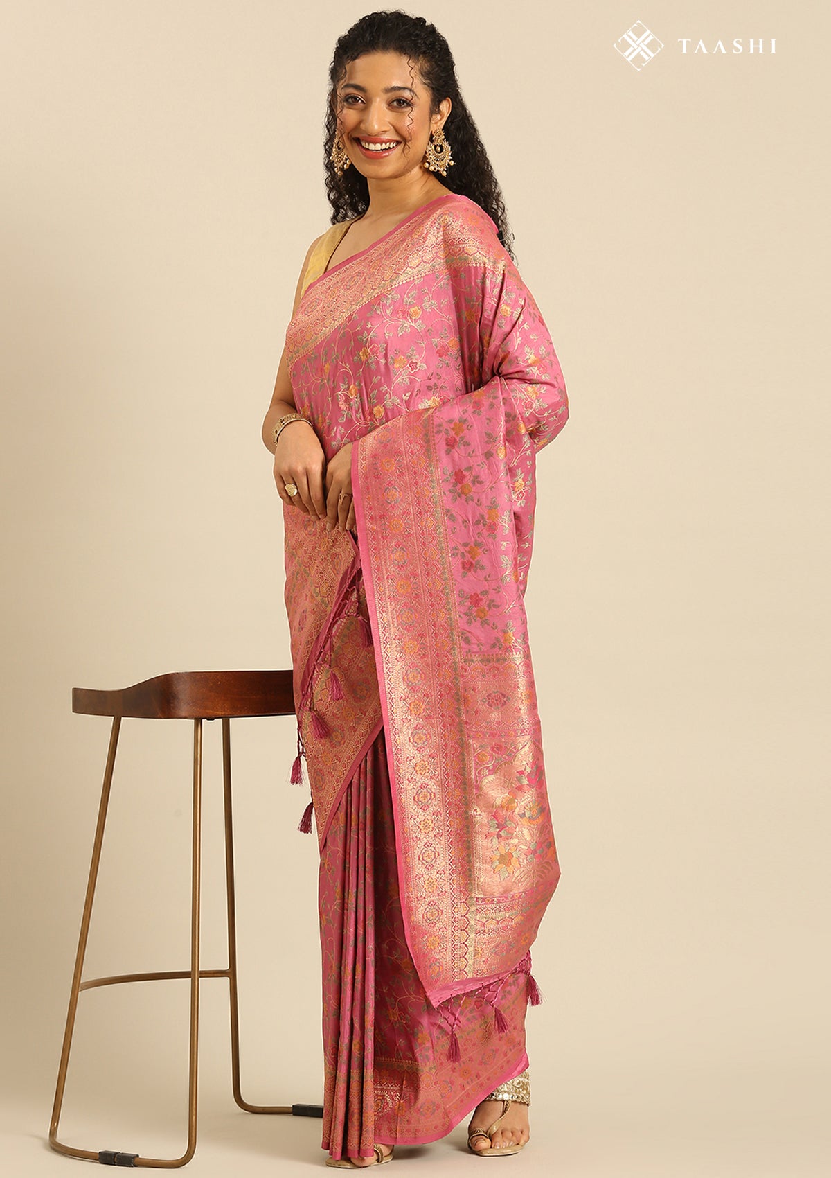 Pink Banarasi Silk Saree