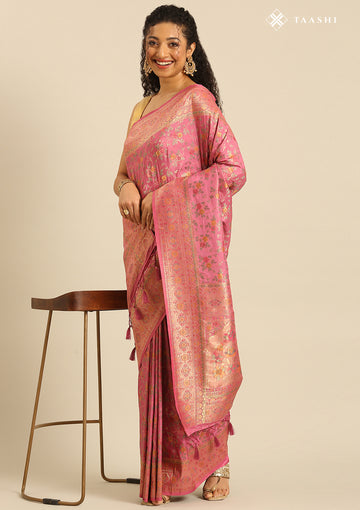 Pink Banarasi Silk Saree