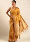 Mustard Butta Woven Tussar Saree - Taashi