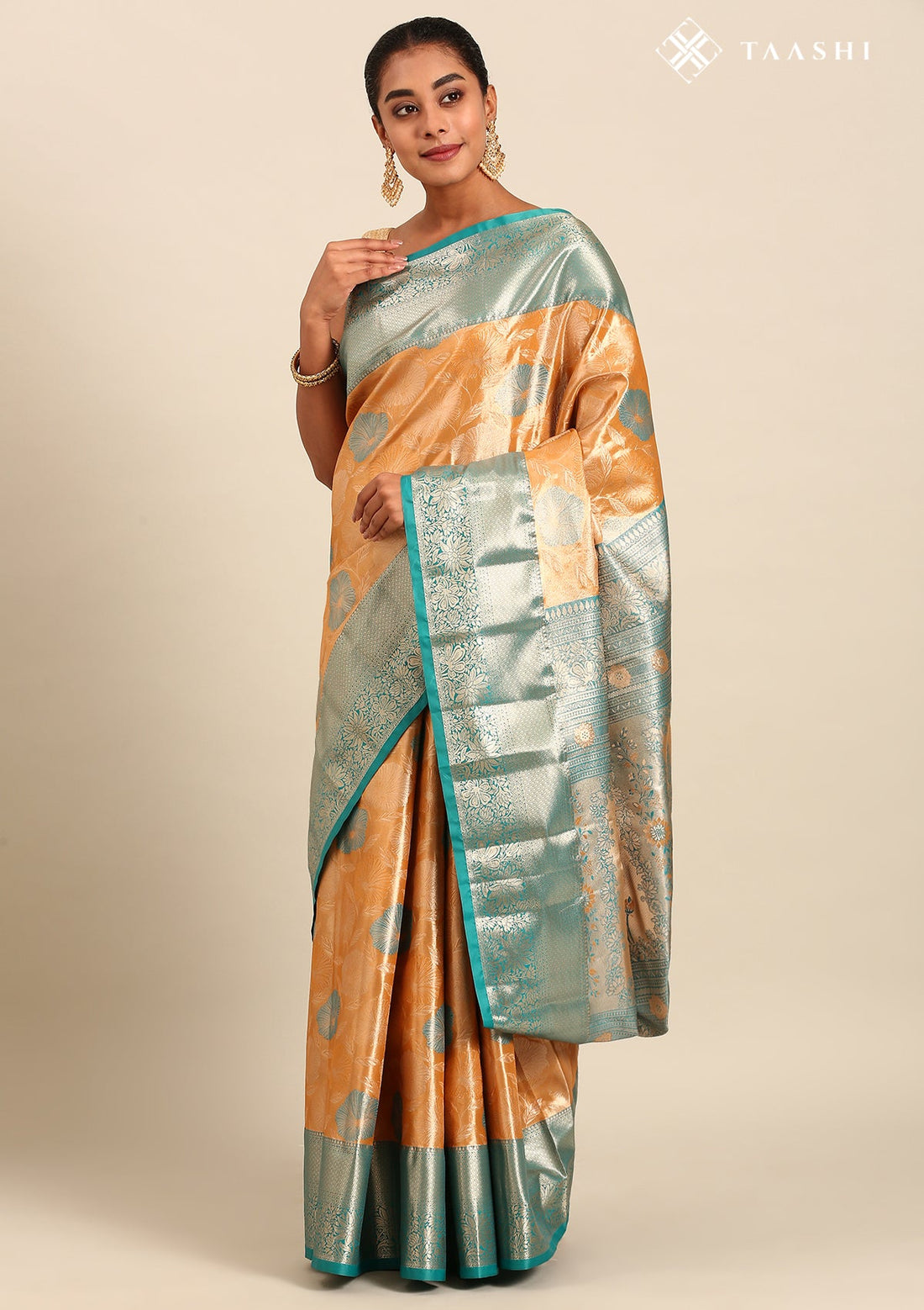 Mustard Yellow Silk Korvai Tissue Kanjivaram Weave Saree